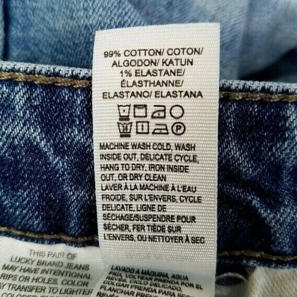 Lucky Brand‎ Womens Ava Skinny Blue Jeans Size 00 / 24 Distressed Black Pocket